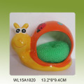 Cute green frog designed ceramic sponge holder for kitchen